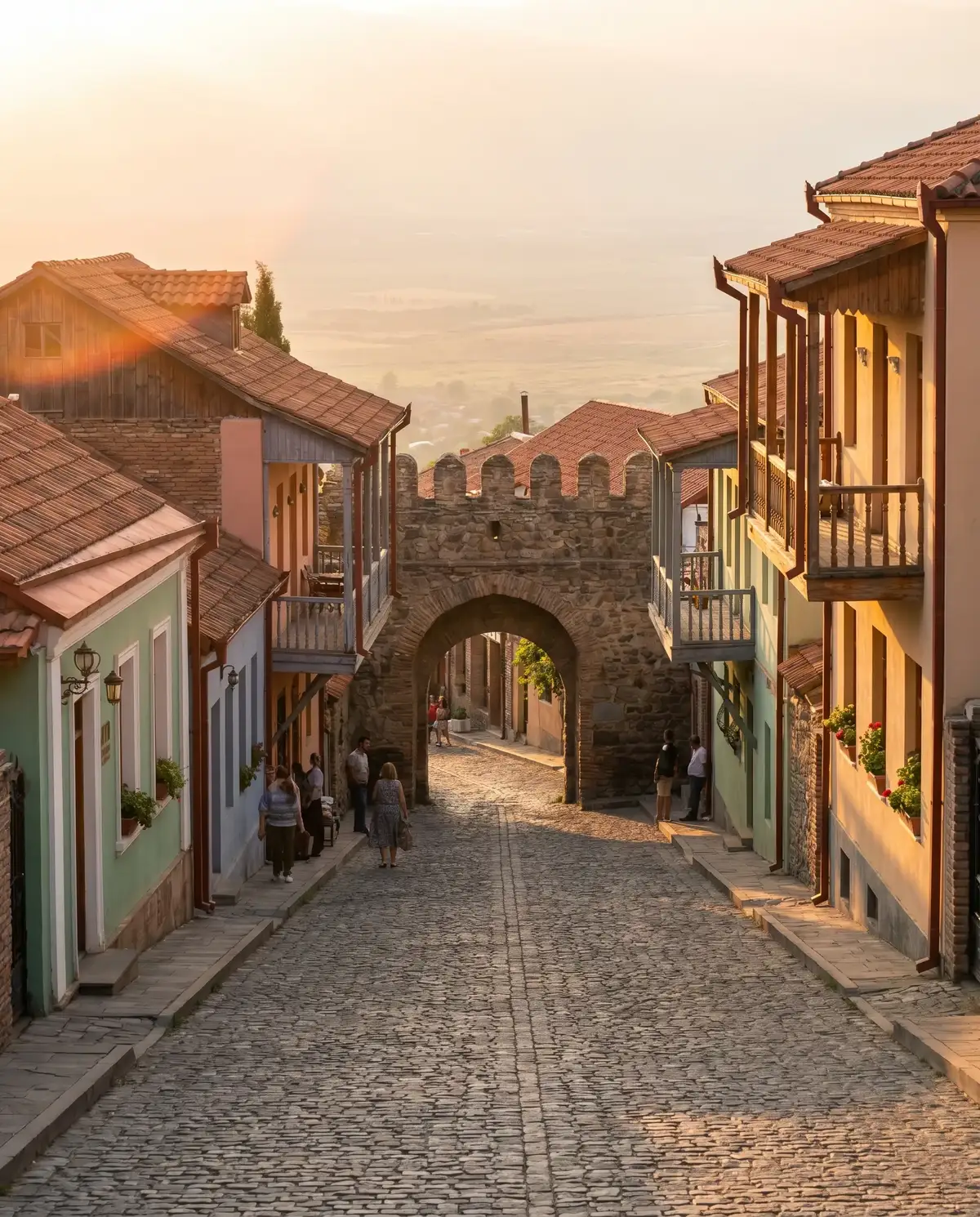 Улица Сигнахи, красные крыши, долина Алазани